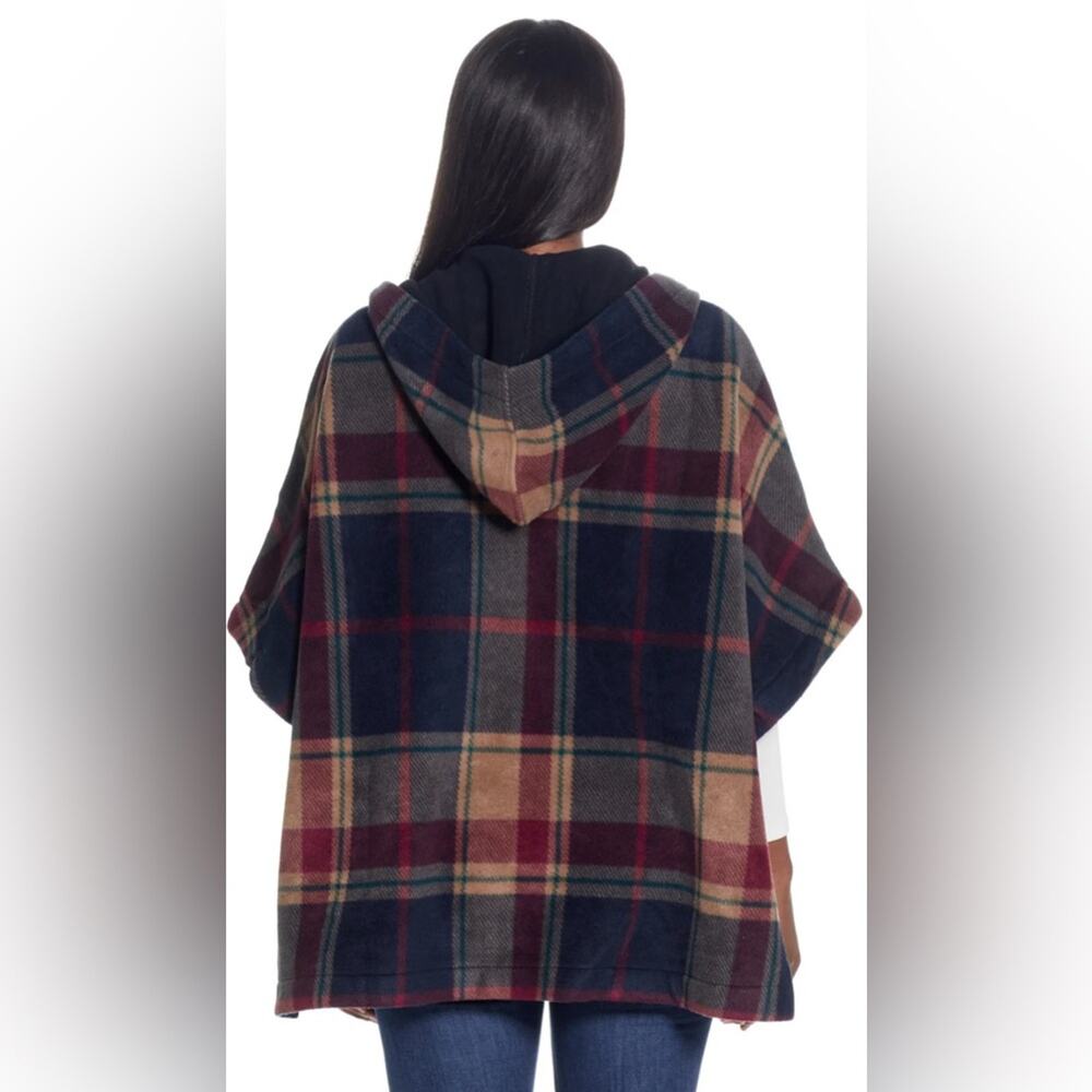 Weatherproof Plaid Fleece Hooded Cape Poncho – Women’s M EUC - Picture 3 of 8